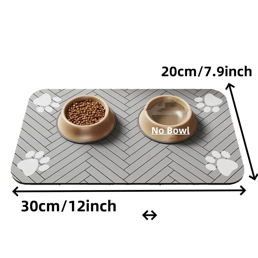 Waterproof Pet Feeding Mat – Quick-Dry Absorbent Placemat for Dog & Cat Food and Water Bowls | Non-Slip Rubber Backing