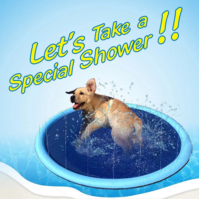 Dog Splash Pad Sprinkler Mat – Inflatable PVC Water Play Mat for Dogs | Outdoor Pet Water Toy & Summer Cooling Pad