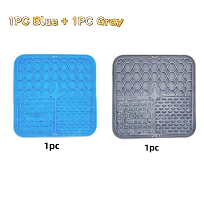 Silicone Dog Lick Mat – Slow Feeder & Bath Time Distraction Mat with Suction Cups for Treats & Training