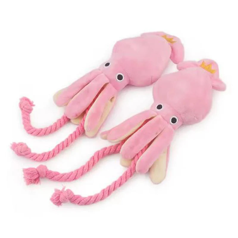 Octopus Rope Dog Toy – Squeaky Interactive Chew Toy for Dogs & Cats | Durable Dental Toy for Playtime & Teeth Cleaning