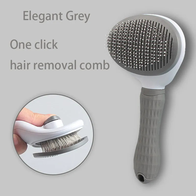 Pet Grooming Brush – Self-Cleaning Dog & Cat Hair Remover Comb | Deshedding Brush for Puppies, Kittens & Pets