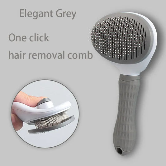 Pet Grooming Brush – Self-Cleaning Dog & Cat Hair Remover Comb | Deshedding Brush for Puppies, Kittens & Pets