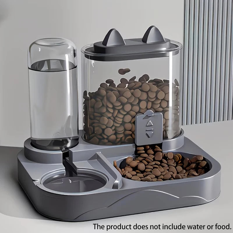 2-in-1 Automatic Pet Feeder & Water Dispenser – Large Capacity Food & Water Bowl with Dry/Wet Food Separation for Dogs & Cats