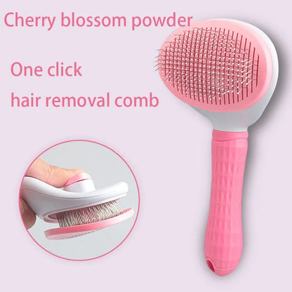 Pet Grooming Brush – Self-Cleaning Dog & Cat Hair Remover Comb | Deshedding Brush for Puppies, Kittens & Pets