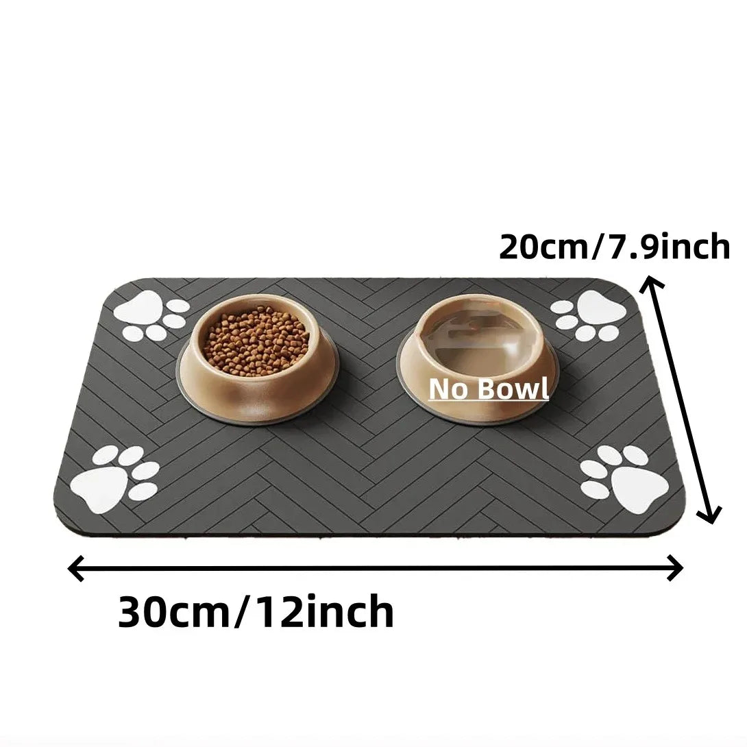 Waterproof Pet Feeding Mat – Quick-Dry Absorbent Placemat for Dog & Cat Food and Water Bowls | Non-Slip Rubber Backing