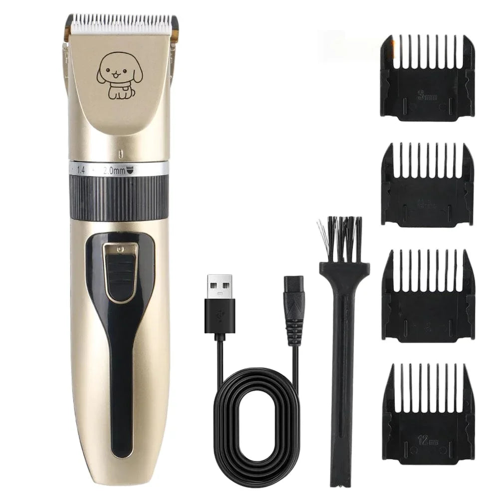 Pet Hair Trimmer – Rechargeable Electric Dog & Cat Clippers | Quiet Grooming Shaver for Home Use