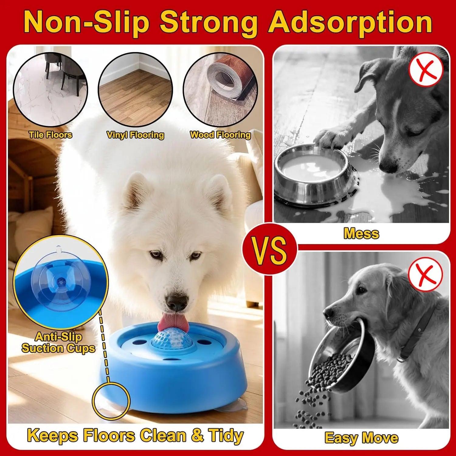 2 Pack Slow Feeder Dog Bowls for Liquid Treats Broth Yogurt, 250ML Dog Lick Bowl with Rolling Ball, Bottom Has Three Suction Cup to Prevent Sliding.Non-Slip Dog Feeding Bowl Pup Licking Bowl for Small Medium Large Dogs,Baby Gifts