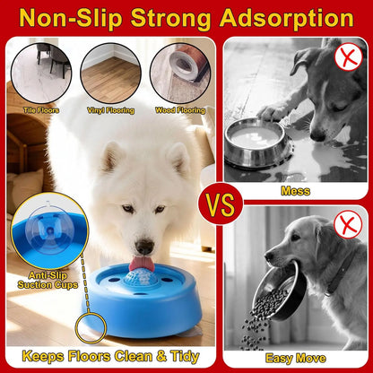 2 Pack Slow Feeder Dog Bowls for Liquid Treats Broth Yogurt, 250ML Dog Lick Bowl with Rolling Ball, Bottom Has Three Suction Cup to Prevent Sliding.Non-Slip Dog Feeding Bowl Pup Licking Bowl for Small Medium Large Dogs,Baby Gifts