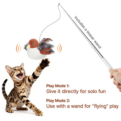 Potaroma Cat Toys Flapping Bird, Lifelike Chirping Cat Kicker, Rechargeable Touch Activated Interactive Kitten Toy #Backtoschool