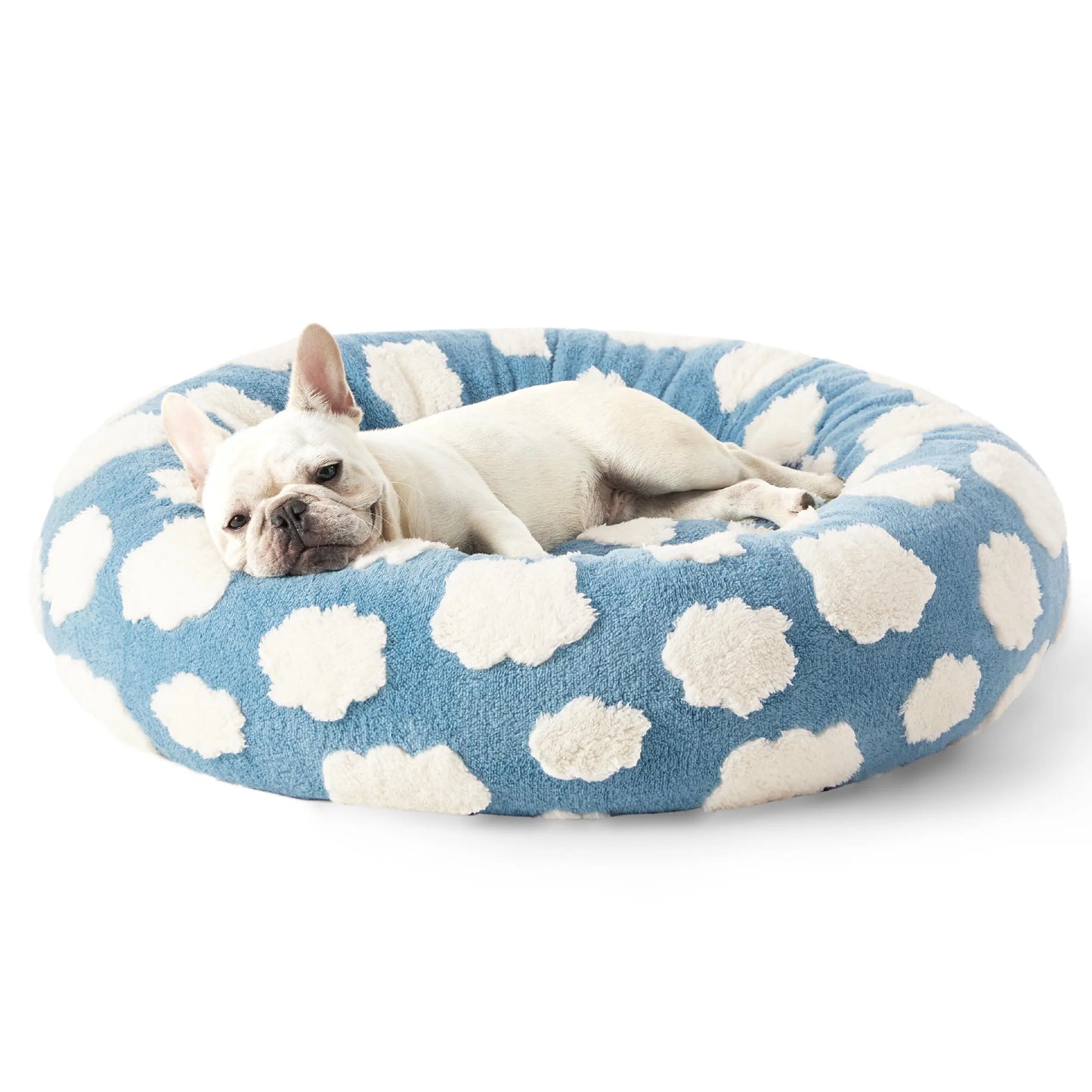 Lesure Jacquard Donut Dog Bed - Original Design Pattern,Cute Home Decor as Gift for Pet,Washable Cover Cute Home Decor as Gift for Pet,Anti Slip Bottom