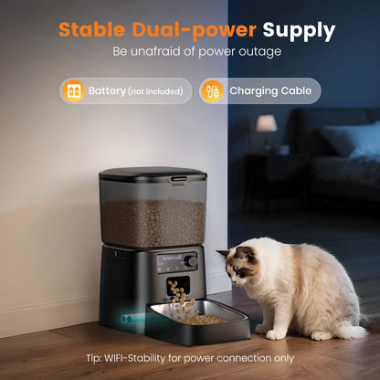 Oneisall Smart Pet Feeder, 3.5L Automatic Food Dispenser for Cats, Dogs，Small Pets Indoor, Timed and Quantitative Dry Food Cat Feeder Kibble, Feeding