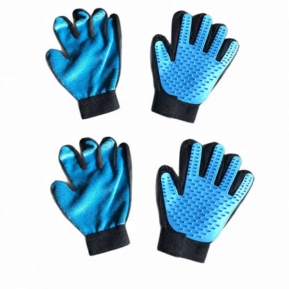 Pet Grooming Gloves, Upgrade Version with Enhanced 255 Silicone Grooming Tips, Hair Remover Mittens for Dogs & Cats, Bath Brush, 2-In-1 Deshedding & Massage Mitt, 5-Finger Flexible Design, for Bathing & Grooming, Safe for Long/Short/Curly Hair Pets