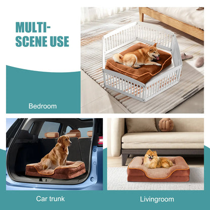 Orthopedic Memory Foam Dog Bed for Large Breeds - Cushioning, Firm Joint Relief Support, Washable Removable Cover, Non-Slip Base, Waterproof Pet Sofa Couch