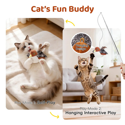 Potaroma Cat Toys Flapping Bird, Lifelike Chirping Cat Kicker, Rechargeable Touch Activated Interactive Kitten Toy #Backtoschool