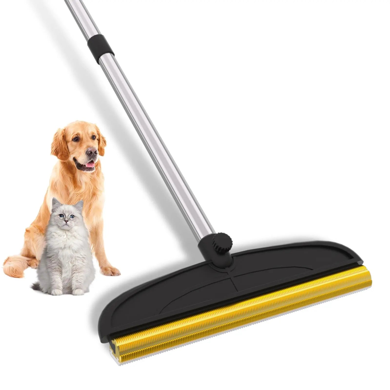 Cat Hair Remover, Adjustable Pet Hair Remover, Pet Cleaning Brush with Hanging Ring, Power Broom, Pet Hair Remover Tool for Carpets Floor Use, Valentine'S Day Gift, Hair Removal