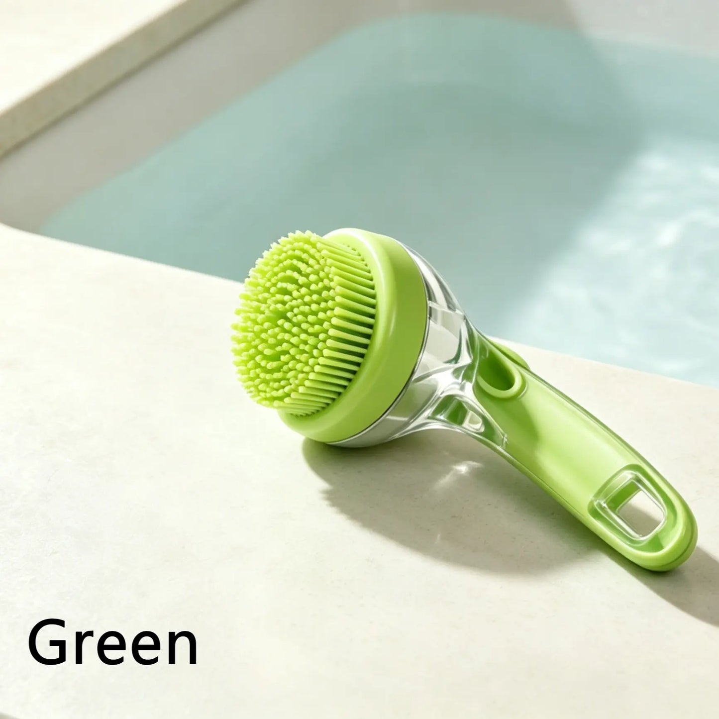 3-In-1 Pet Bath Brush with Shampoo Dispenser for Dogs & Cats, Ergonomic Handle, Gentle Massage Grooming Tool, Easy to Use, Essential Dog Bath Supply, Dog Bath Brush for Long and Short-Haired Dogs and Cats, Shower, Bath Accessory, Pet Shower, Pet, Bath Tim