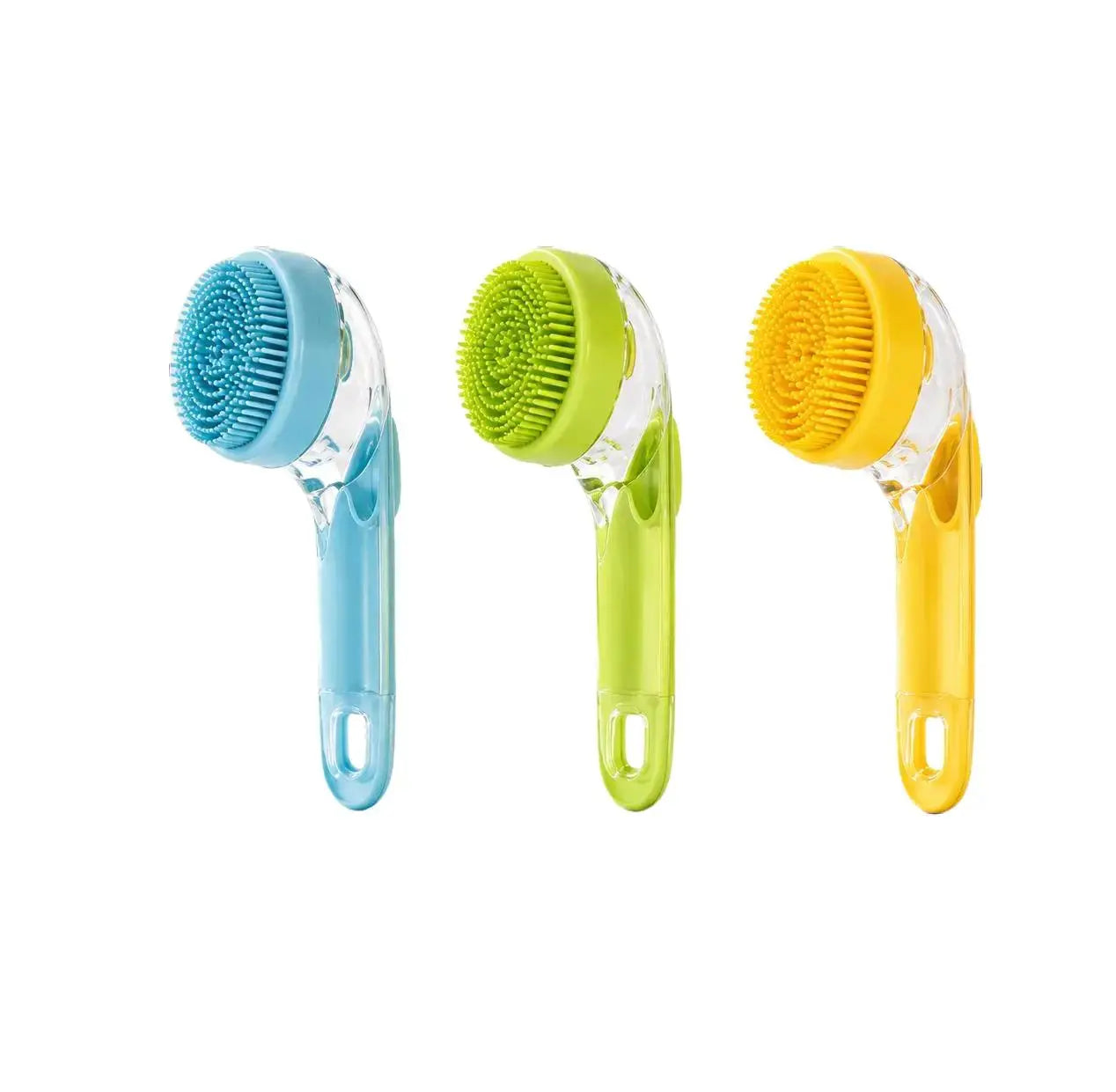 3-In-1 Pet Bath Brush with Shampoo Dispenser for Dogs & Cats, Ergonomic Handle, Gentle Massage Grooming Tool, Easy to Use, Essential Dog Bath Supply, Dog Bath Brush for Long and Short-Haired Dogs and Cats, Shower, Bath Accessory, Pet Shower, Pet, Bath Tim