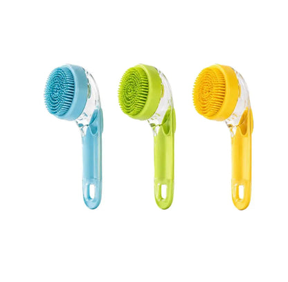 3-In-1 Pet Bath Brush with Shampoo Dispenser for Dogs & Cats, Ergonomic Handle, Gentle Massage Grooming Tool, Easy to Use, Essential Dog Bath Supply, Dog Bath Brush for Long and Short-Haired Dogs and Cats, Shower, Bath Accessory, Pet Shower, Pet, Bath Tim