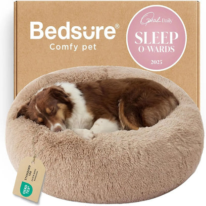 Lesure Jacquard Donut Dog Bed - Original Design Pattern,Cute Home Decor as Gift for Pet,Washable Cover Cute Home Decor as Gift for Pet,Anti Slip Bottom