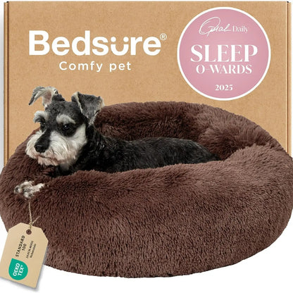 Lesure Jacquard Donut Dog Bed - Original Design Pattern,Cute Home Decor as Gift for Pet,Washable Cover Cute Home Decor as Gift for Pet,Anti Slip Bottom
