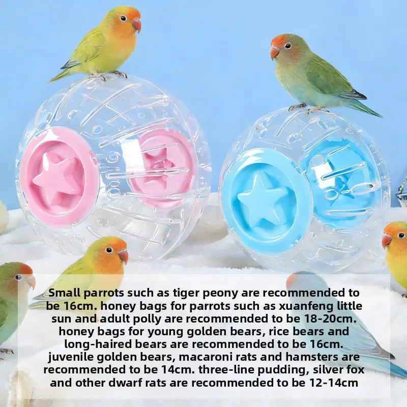 Geometric Stain-Resistant Bird Running Ball Toy - Tree/Condo Compatible Sports & Entertainment Toy for Tiger Skin, Peony Parrots