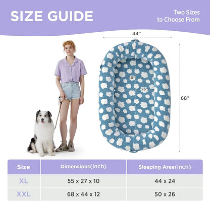 Lesure Jacquard Donut Dog Bed - Original Design Pattern,Cute Home Decor as Gift for Pet,Washable Cover Cute Home Decor as Gift for Pet,Anti Slip Bottom